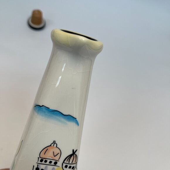 Oneida Fiest Italia Oil Container Cruet Rome Village River with Cap 9" Tall - Picture 9 of 14